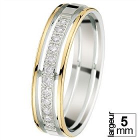 Or jaune, rose & Diamant créatives - Alliance de mariage 2 Ors...