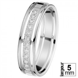 Alliance de mariage Or blanc 750 Diamant