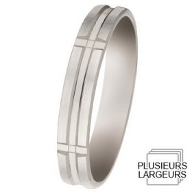 Les motifs lignes - Alliance de mariage Or blanc