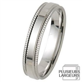 Les motifs lignes - Alliance de mariage Or blanc