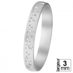 Alliance de mariage Or blanc 750 tour complet Diamant