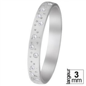 Alliance femme Or blanc diamant - Alliance de mariage Or...