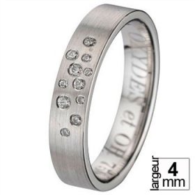 Alliance femme Or blanc diamant - Alliance de mariage Or...