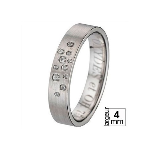 Alliance de mariage Or blanc 750 Diamant