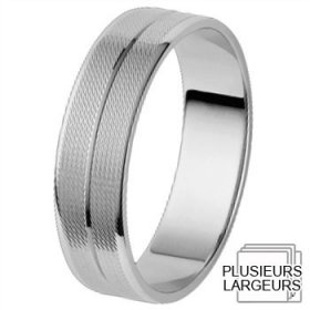 Les motifs lignes - Alliance de mariage Or blanc