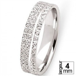 Alliance de mariage Or blanc 4 mm de largeur