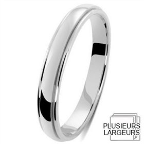 Les motifs lignes - Alliance de mariage Or blanc