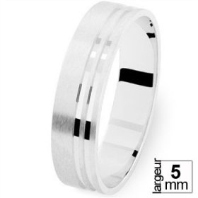 Les motifs lignes - Alliance de mariage Or blanc