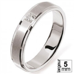 Alliance de mariage Or blanc 750 Diamant