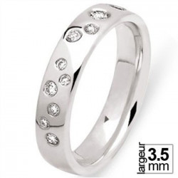 Alliance de mariage Or blanc 750 Diamant