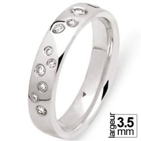 Or blanc & Diamant créatives - Alliance de mariage Or...