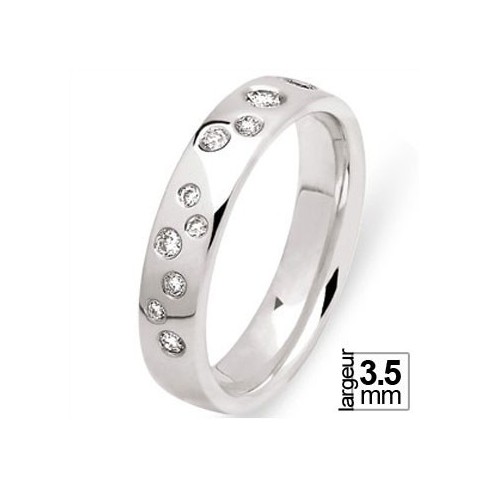 Alliance de mariage Or blanc 750 Diamant