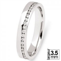 Mariage Alliance Femme en Or Blanc et Diamants -Boutique de l'Alliance