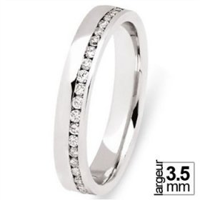 Alliance Or blanc Diamant - Alliance de mariage Femme...