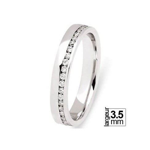 Mariage Alliance Femme en Or Blanc et Diamants -Boutique de l'Alliance