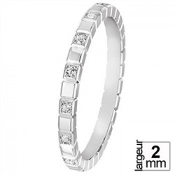 Alliance de mariage Or blanc 750 demi-tour Diamant pour Femme - BA