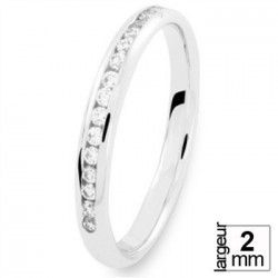 Alliance de mariage en Or Blanc sertie pour femme - Boutique Alliance