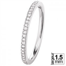 Alliance femme en Or blanc sertie 28 diamants poids 0.14 ct - BA