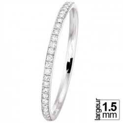 Alliance en Or blanc pour femme 28 diamants - Boutique de l'Alliance