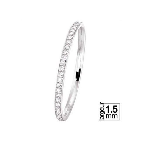 Alliance en Or blanc pour femme 28 diamants - Boutique de l'Alliance