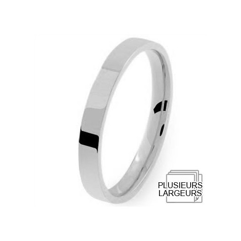 Alliance de mariage Or blanc confort Alliance de mariage Or blanc confort