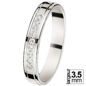 Or blanc & Diamant créatives - Alliance de mariage Or...