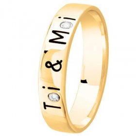 Alliance Or jaune Diamant - Alliance de mariage Or...