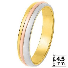 3 couleurs - Alliance de mariage 3 Ors 750