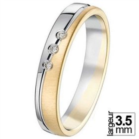 Alliance Diamant femme - Alliance de mariage 2 Ors...