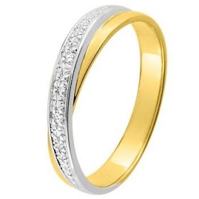 Or jaune, rose & Diamant créatives - Alliance de mariage 2 Ors...