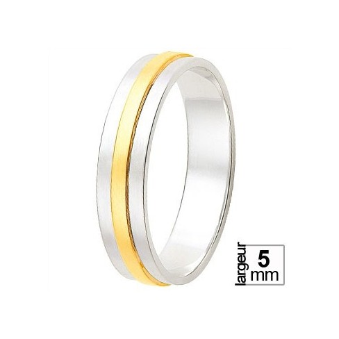 Alliance de mariage Or blanc avec anneau Or jaune