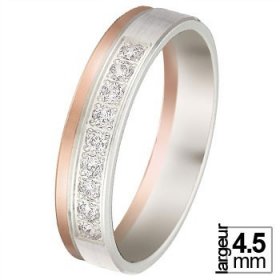 Or jaune, rose & Diamant créatives - Alliance de mariage 2 Ors...