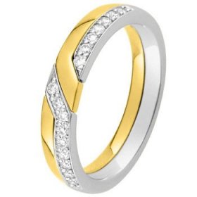 Alliance Diamant Or blanc - Alliance de mariage 2 Ors...