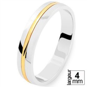 Alliance homme Or blanc - Alliance de mariage 2 Ors