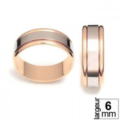 Alliance de mariage Or rose 750 & Platine