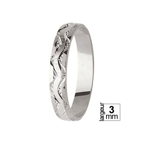 Alliance mixte en Or blanc 18 carats taille 54 - Dispo sous 1 semaine Alliance mixte en Or blanc 18 carats taille 54 - Dispo sous 1 semaine