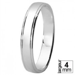 Alliance de mariage pas chère femme et homme en Argent Blanc taille 52