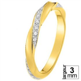 Alliance Or jaune Diamant - Alliance de mariage Or...