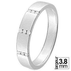 Alliance Diamant Or blanc - Alliance de mariage Or...