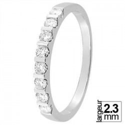 Alliance de mariage Or blanc et diamants