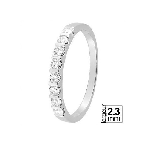 Alliance de mariage Or blanc et diamants