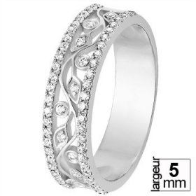 Or blanc & Diamant créatives - Alliance de mariage Or...