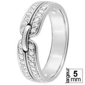 Or blanc & Diamant créatives - Alliance de mariage Or...