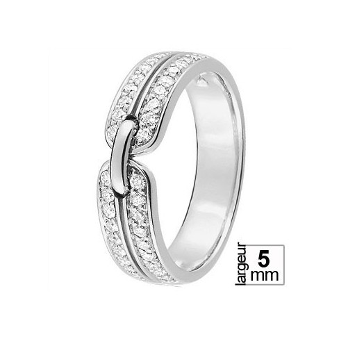 Alliance de mariage Or blanc 36 diamants - Boutique Alliance