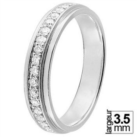 Alliance Diamant Or blanc - Alliance de mariage Or...