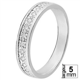 Alliance Diamant Or blanc - Alliance de mariage Or...