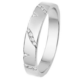 Or blanc & Diamant créatives - Alliance de mariage Or...