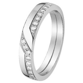 Or blanc & Diamant créatives - Alliance de mariage Or...