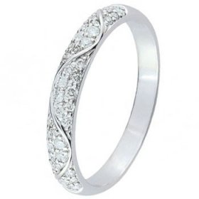 Alliance femme Or blanc diamant - Alliance de mariage Or...