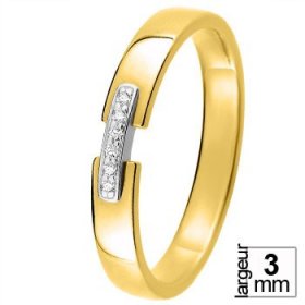 Alliance Diamant femme - Alliance de mariage 2 Ors...